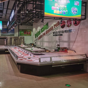 Vitrine de comptoir ouverte pour la viande fraîche, le poisson, la <span class=keywords><strong>boucherie</strong></span>, équipement de réfrigérateur, réfrigérateur à anneaux - Product Image 4