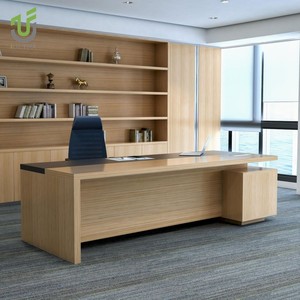 Iultra CEO hiện đại sang trọng Điều hành bàn, l-hình dạng MDF MFC óc chó, nội thất văn phòng cao cấp với ổ cắm thông minh - Product Image 2