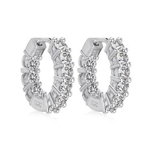 Boucles d'oreilles classiques Dylam Eternity, plaquées or 18 carats, argent S925, pierre en moissanite D VVS1, boucles d'oreilles à clip pour femmes - Product Image 1