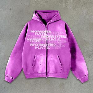 เสื้อกันหนาวมีฮู้ดสำหรับผู้ชายผ้าคอตตอนขนาดใหญ่ทรงโอเวอร์ไซส์พิมพ์ลายโลโก้ออกแบบได้ตามต้องการ - Product Image 3