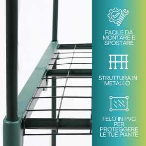 Mini invernadero de 3 niveles para plantas 69x49x125 cm, estructura de acero con cubierta de PVC, para uso en balcón o jardín. - Product Image 4