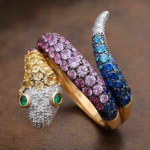 Anillo de Serpiente Colorido para Mujer, Joyería Moderna y Elegante - Product Image 5