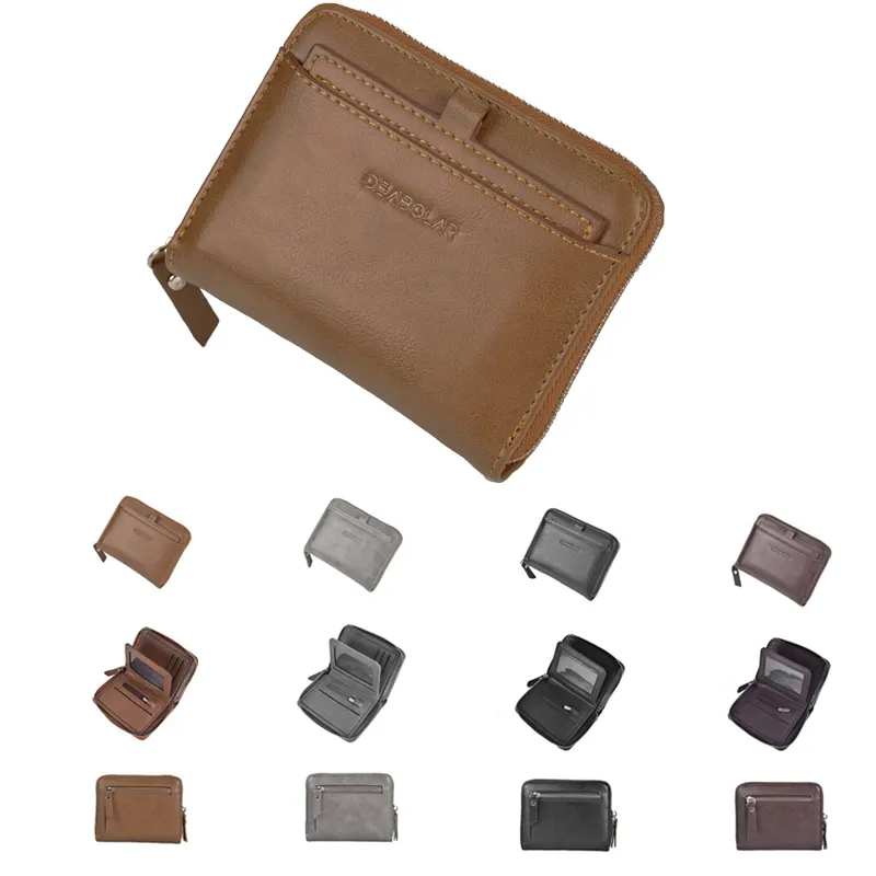 Portefeuille homme RFID black short wallets money leather male wallet coin Eco friendly purse designs wholesale fashion purse