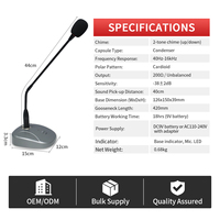 XIDLY-Professional 2 Chime Music microphone de conférence col de cygne Design pour système audio de bureau
