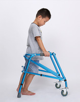 Déambulateur pédiatrique réglable pour enfants, cadre de marche pliable en aluminium, léger, aide à la marche, déambulateur dorsal