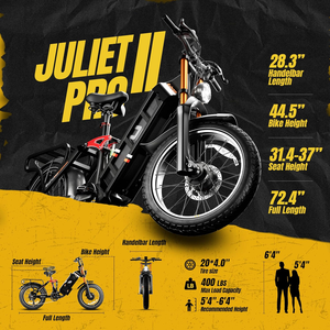 Vélo électrique tout-terrain eAhora Juliet Pro 2 52V 70Ah, longue autonomie, pneus larges, double moteur, pour adultes - Product Image 3