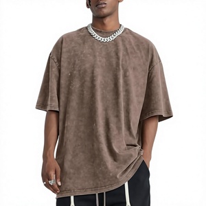 T-shirt Homme Oversize en Gros, Fabrication OEM, 100% Coton Premium Épais 240 GSM, Logo Personnalisé, Délavé à l'Acide, Épaules Tombantes - Product Image 6