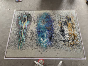 Pintura artística Creek Cruise Glass Mosaic Mural Wall Decor Puzzle Mosaic Village Scenery Hand Cut Artist Abstract Glass Tiles - Product Image 5