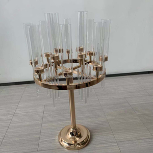 Centrotavola per matrimoni vendita popolare 10 teste candelabri alti candeliere <span class=keywords><strong>portacandele</strong></span> in metallo dorato - Product Image 6