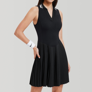 Robe d'entraînement athlétique sans manches pour femme avec short et poches Robe de golf et de tennis respirante avec position du logo sur le devant de la taille - Product Image 5