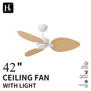 Ventilador de techo moderno con aspas de ABS color madera, luces LED y control remoto. - Product Image 2