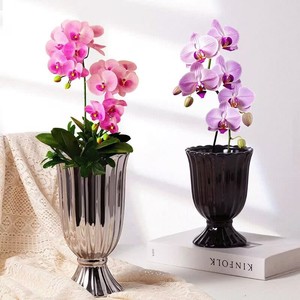 Vase en céramique à colonne romaine de style campagnard français en L Design transfrontalier moderne simple pour l'aménagement de fleurs à l'hôtel et à la maison - Product Image 4