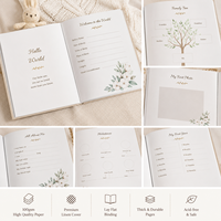 Livre de souvenirs pour bébé en lin personnalisé, album photo pour les étapes importantes du nouveau-né avec boîte cadeau assortie, journal souvenir