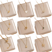 Collier pendentif de luxe en plaqué or 18 carats, chaîne élégante en acier inoxydable, cadeau bijou tendance pour femme