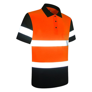 Polo de sécurité réfléchissant en maille 100% polyester avec logo personnalisé, séchage rapide, respirant, haute visibilité, conforme à la norme ANSI EN20471 - Product Image 3