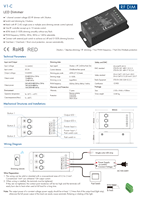 Contrôleur V1-C multifréquence 12-24V 20A 1CH RF avec variateur et contrôleur à 3 boutons pour bandes LED monochromes