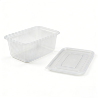 Boîtes à emporter en plastique transparent recyclables de qualité alimentaire sans BPA, avec couvercle à fermeture sécurisée, pour gâteaux, bonbons, noix, mousse