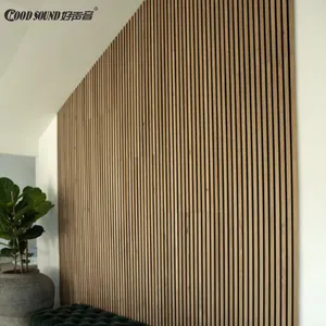 GoodSound Suppliers Akupanels Veneer Finish Luxury American Walnut Pet Board Acoustics Slat Wood Wall Panels
