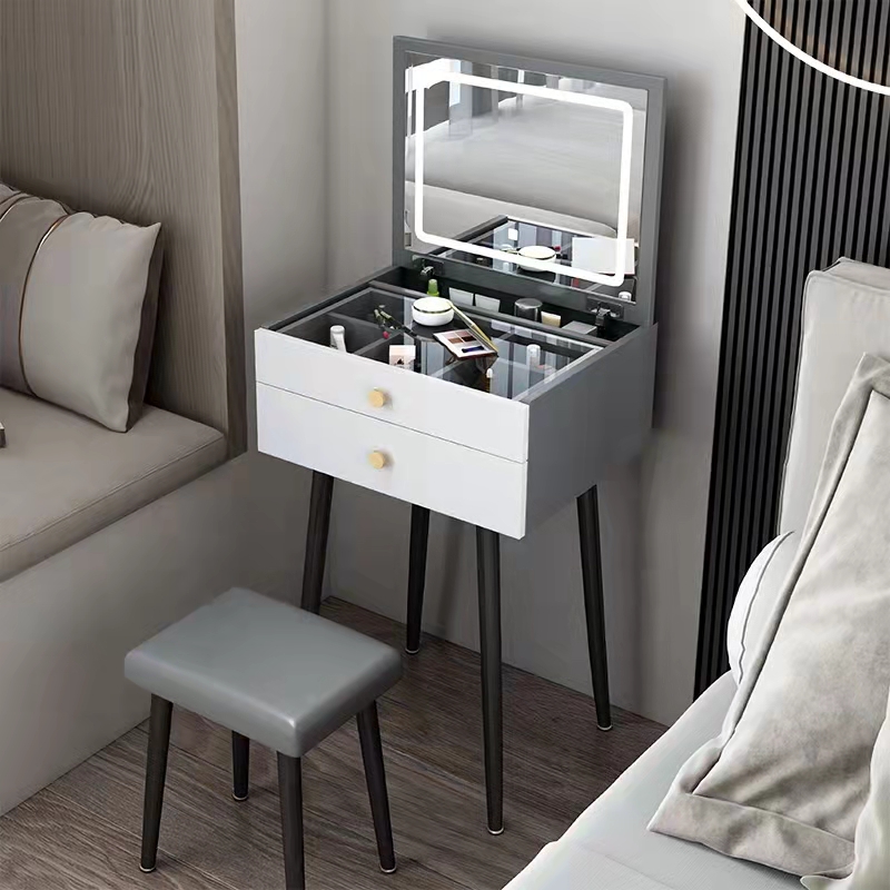 Modern Dressing Table Flip Cover Saves Space  Suitable For Small Apartment