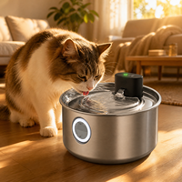 Fontaine à eau rechargeable pour animaux de compagnie 7L, distributeur d'eau sans fil pour chat, acier inoxydable 304, commande tactile, fontaine à eau silencieuse