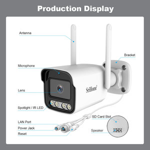 Sistemas de Vigilância Câmera de Vigilância Inteligente HD à Prova d'Água WiFi Sem Fio para Exterior com 5 Milhões de Rede - Product Image 3