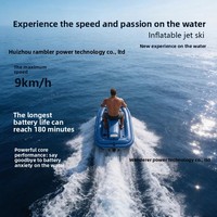 Jet ski électrique gonflable flottant pour 2 personnes, pour le plaisir aquatique, jouet d'extérieur indispensable pour les parents et les enfants, pliable, en PVC, 100 kg