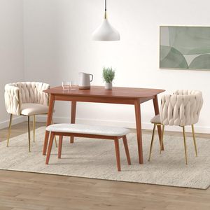 Chaises d'appoint modernes en velours rembourrées avec pieds en métal pour salon et cuisine, meubles de maison pour appartement - Product Image 2