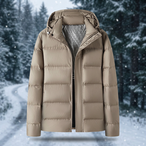 Veste matelassée à capuche pour homme, imperméable, d'hiver, en duvet, avec fermeture éclair, décontractée, épaisse et chaude - Product Image 3