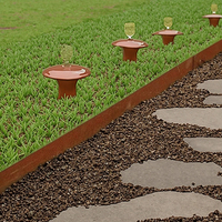 Bordure de jardin en acier corten rectangulaire moderne Sunsbuild pour aménagement paysager extérieur, bordure de parterre de fleurs découpée au laser flexible personnalisée