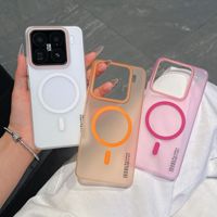 Sarung ponsel Xiaomi, untuk Xiaomi 13/14/15 Redmi K60/K70/K80 Pro semi-transparan sarung PC keras cangkang tahan guncangan magnetik Matte seperti kulit ponsel C