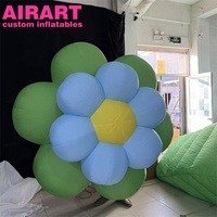 Modèle de fleur gonflable mignon sur mesure pour la décoration de scène, ballon gonflable bleu en forme de fleur à vendre