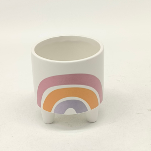 Maceta de Porcelana <span class=keywords><strong>Europea</strong></span> Moderna, Grande, Transpirable y Versátil, con Diseño Minimalista de Dibujos Animados y Plantas Verdes, Personalizable - Product Image 1