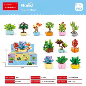 Compatible avec les ensembles de briques en plastique pour plantes succulentes, pot de fleurs, décoration de bureau, jouet éducatif de construction pour 4-6 ans - Thème Animaux et Nature - Product Image 4