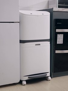 Nhà Hàng Nhà Bếp Phân Loại Hai Lớp Lưu Trữ Tách Ướt Khô 360 Bánh Xe Thùng Rác Nhựa 40L Thùng Rác Tái Chế - Product Image 2