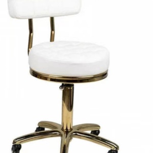 Adjustable White Master <b>Chair</b> for Salon Modern Home Furniture Beauty Rolling Hairdressing Stool <b>with</b> <b>Wheels</b> for Living Room - Product Image 6