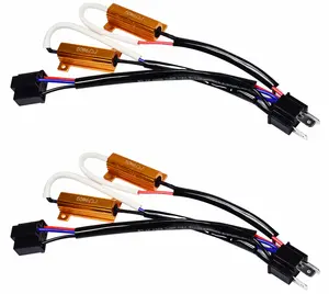 Resistor Beban LED 12/24V, Emas/Hitam/Biru 50W 6Ohm 50W 6RJ Canbus Dekoder Led dengan Cangkang Aluminium untuk Lampu Kabut Mobil