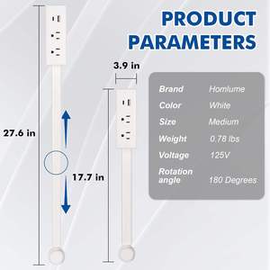 Drehbarer, ausziehbarer Stecker mit 2 AC-Steckdosen, USB-A und USB-C - Product Image 3