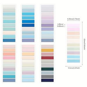 แถบกาวติดหน้ากระดาษ PET สีพาสเทลแบบโปร่งแสง หลายสี ขนาดยาว สำหรับเขียนได้ ใช้ทำเครื่องหมายหน้ากระดาษ หรือใช้เป็นแผ่นบันทึก สำหรับโรงเรียนและสำนักงาน - Product Image 2