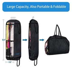 <span class=keywords><strong>Housse</strong></span> de vêtement imperméable en polyester avec fermetures éclair, réutilisable, anti-plis, anti-poussière, résistante à l'usure, pour costumes et vêtements de voyage - Product Image 2