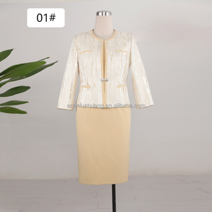 Robes de cérémonie classiques pour femmes grandes tailles, tenue de bureau professionnelle bleue avec lignes argentées, idéale pour l'église - Product Image 4
