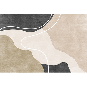 Alfombra de Estilo Minimalista Italiano, Rectangular, con Patrón Geométrico, de Fibra de Poliéster, Impermeable, Resistente a las Manchas, Antideslizante, para Uso Doméstico - Product Image 2