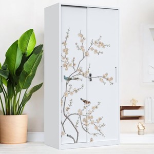 Fournisseur d'usine Armoire à 3 portes en acier imprimé en métal Style moderne à motifs personnalisés pour chambre à coucher, salon, salle de sport, rangement - Product Image 4
