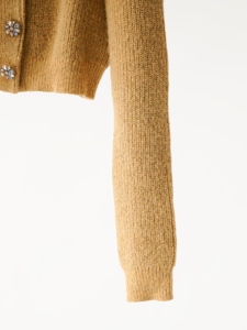 <span class=keywords><strong>Cardigan</strong></span> in Maglia Standard Autunno Inverno 2025, Nuovo Modello Leggero Color Curry, Decorazione con Bottoni Colorati di Lusso, Casual Elegante Anti-Pilling - Product Image 4