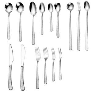 ชุดช้อนส้อมสแตนเลส A35 304 ลายตอก ทนทาน สำหรับใช้ในบ้านและโรงแรม - Product Image 1