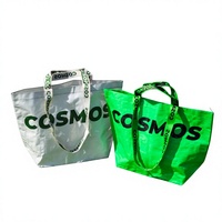 Sac publicitaire portable en PP tissé, personnalisé pour exposition, avec poignée longue, idéal pour les entreprises et le shopping