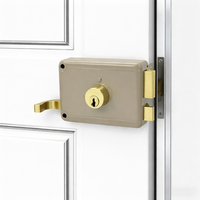 Cerradura de Puerta Principal Moderna 111A al por Mayor, Cerradura de Llanta de Latón Macizo con Cilindro, Juego Completo para Puerta de Seguridad