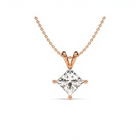 Bijoux pour femmes, or 14 carats, colliers tendance pour femmes, diamants de laboratoire taille princesse, collier de mariage, chaînes de fiançailles, bijoux fins