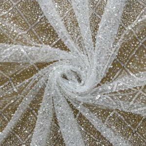 Pháp phi Đặc biệt thiết kế lưới mô hình <span class=keywords><strong>sequin</strong></span> ren vải với ngọc trai beading cho Wedding party DRESS hy1692 - Product Image 4