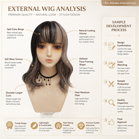 Perruque synthétique Bob à ondulations régulières en fibre haute température, bouclée, avec ligne de cheveux naturelle, sans colle, réglable, en filet rose, vente en gros
