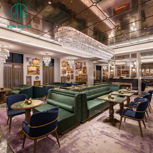 ชุดเฟอร์นิเจอร์ร้านกาแฟ โต๊ะกลมไม้หินอ่อนทันสมัยพร้อมเก้าอี้ โซฟา และที่นั่งแบบบูธ สำหรับร้านกาแฟ - Product Image 2